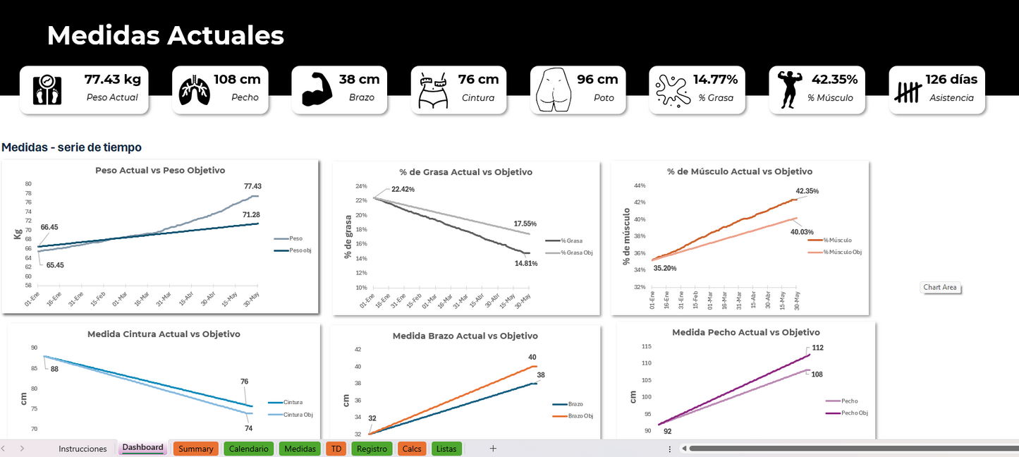 Plantilla - Excel registro de gym