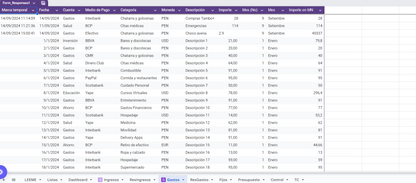 Excel y Sheets Finanzas Personales (con Google Forms)